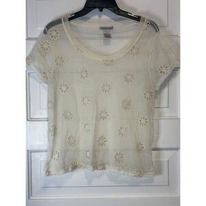VTG inspired Sheer Floral Y2K Coquette Cottagecore Blouse L